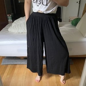 Muji Wide-Leg Cotton Rayon Pants (S)